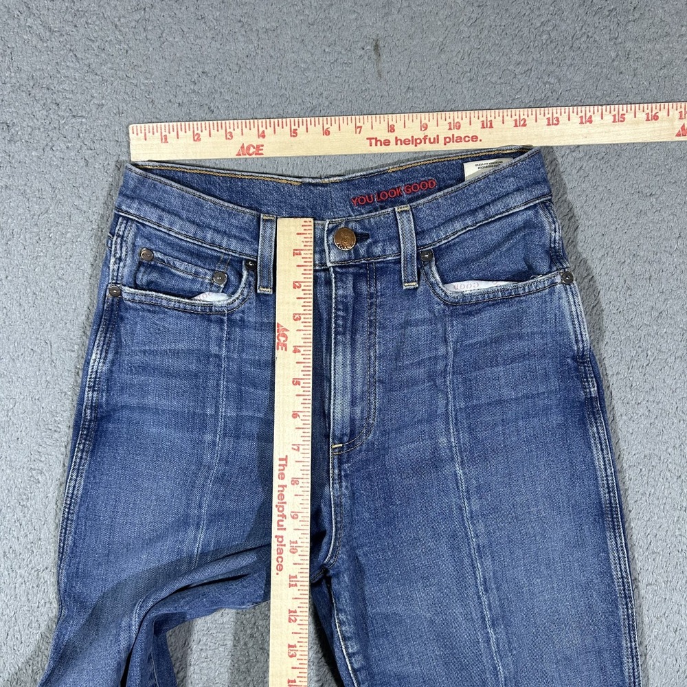 Alice Olivia AO.LA Good High Rise Ankle Skinny Jeans Front Slit Blue 29 #3894 - Picture 7 of 9